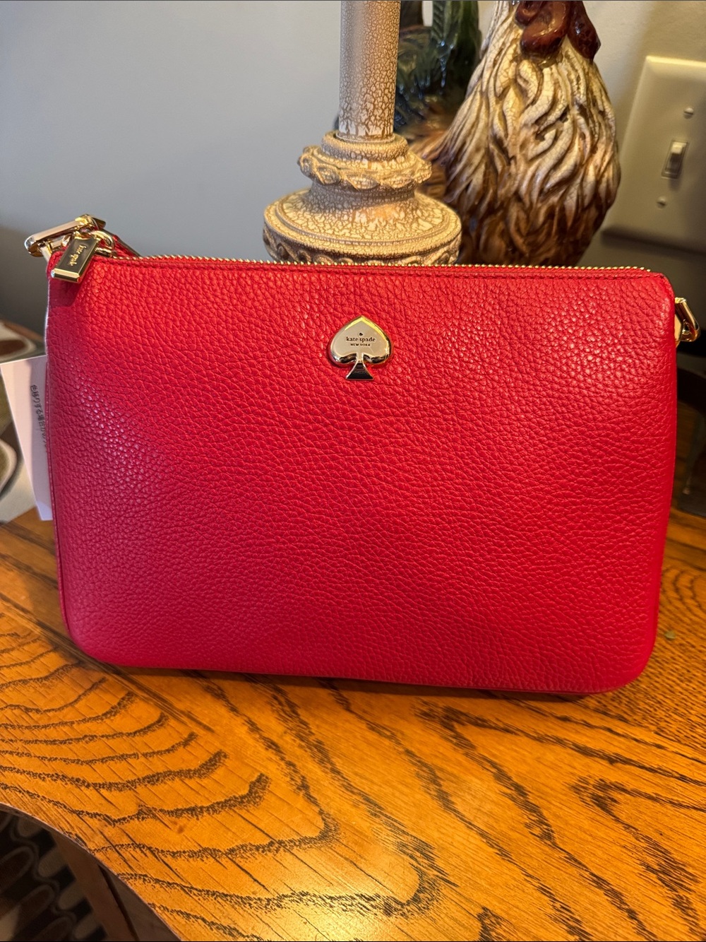kate spade ♠️ Bright Red Pebbled Leather Crossbody Bag - NWOT